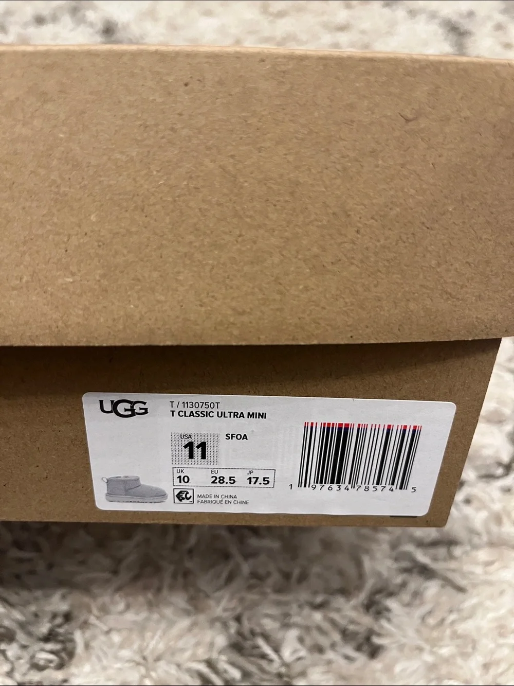 UGG toddler classic ultra mini boot. Size 11. Sea foam. Green. Blue. New in box.